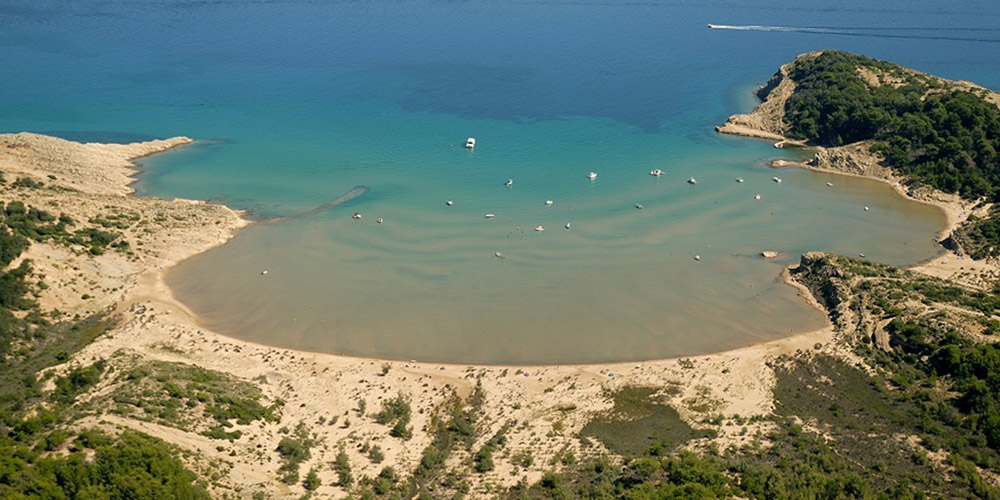 Paradise beach in Lopar on island Rab